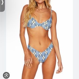 NWT Beach Riot Blue Argyle Bikini